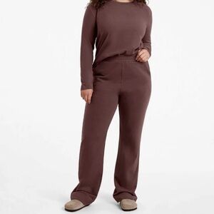 nuuds coffee wide leg sweatpants